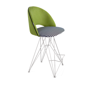 Полубарный стул SHT-ST34-3 / SHT-S66-1 (оливковый/гусиная лапка/хром лак) в Тюмени