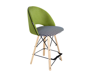 Полубарный стул SHT-ST34-3 / SHT-S80-1 (оливковый/гусиная лапка/прозрачный лак/черный) в Тюмени