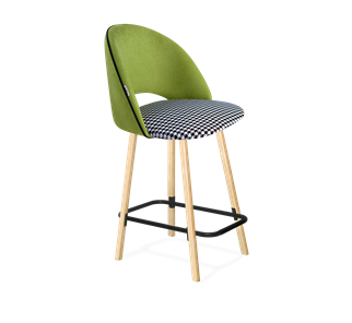 Полубарный стул SHT-ST34-3 / SHT-S94-1 (оливковый/гусиная лапка/прозрачный лак/черный муар) в Тюмени - предосмотр