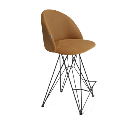 Полубарный стул SHT-ST35 / SHT-S66-1 (горчичный/черный муар) в Тюмени - изображение