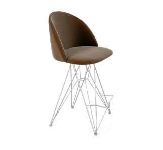Полубарный стул SHT-ST35 / SHT-S66-1 (кофейный ликер/хром лак) в Тюмени