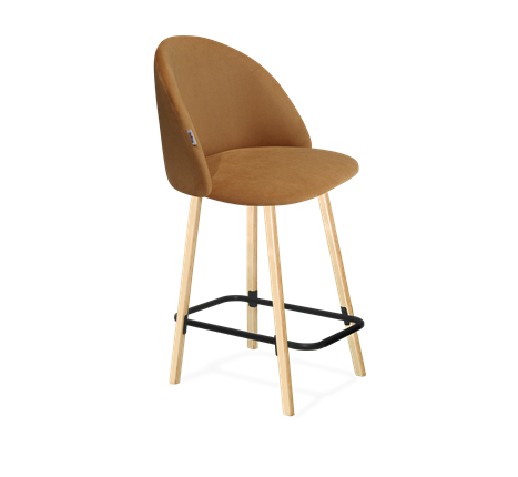 Полубарный стул SHT-ST35 / SHT-S94-1 (горчичный/прозрачный лак/черный муар) в Тюмени - изображение