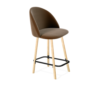 Полубарный стул SHT-ST35 / SHT-S94-1 (кофейный ликер/прозрачный лак/черный муар) в Тюмени