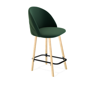 Полубарный стул SHT-ST35-2 / SHT-S94-1 (лиственно-зеленый/прозрачный лак/черный муар) в Тюмени