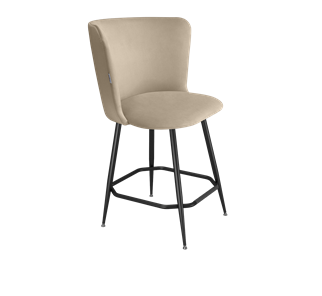 Полубарный стул SHT-ST36 / SHT-S148-1 (ванильный крем/черный муар) в Заводоуковске