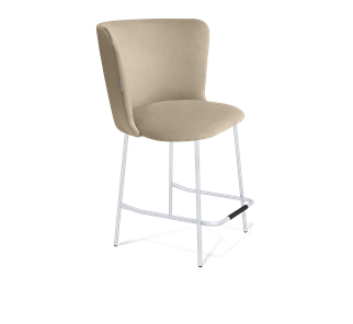 Полубарный стул SHT-ST36 / SHT-S29P-1 (ванильный крем/хром лак) в Тюмени