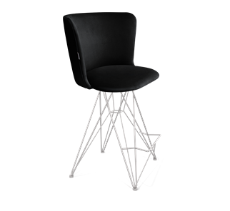 Полубарный стул SHT-ST36 / SHT-S66-1 (ночное затмение/хром лак) в Тюмени