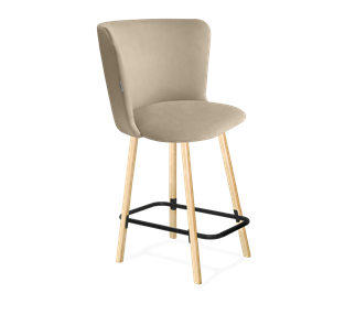 Полубарный стул SHT-ST36 / SHT-S94-1 (ванильный крем/прозрачный лак/черный муар) в Заводоуковске