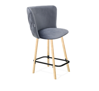 Полубарный стул SHT-ST36-3 / SHT-S94-1 (нейтральный серый/прозрачный лак/черный муар) в Тюмени