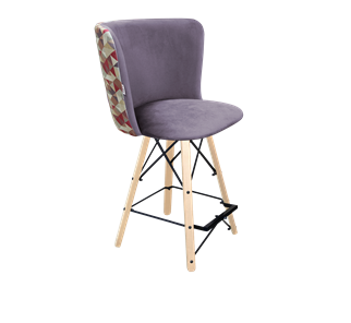Полубарный стул SHT-ST36-4 / SHT-S80-1 (сумеречная орхидея/прозрачный лак/черный) в Тюмени