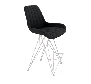 Полубарный стул SHT-ST37 / SHT-S66-1 (ночное затмение/хром лак) в Тюмени - предосмотр