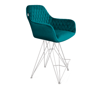 Полубарный стул SHT-ST38 / SHT-S66-1 (альпийский бирюзовый/хром лак) в Тюмени - предосмотр