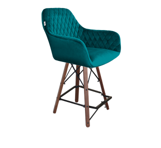 Полубарный стул SHT-ST38 / SHT-S80-1 (альпийский бирюзовый/темный орех/черный) в Тюмени