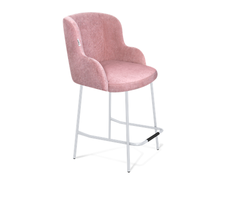 Полубарный стул SHT-ST39 / SHT-S29P-1 (пыльная роза/хром лак) в Заводоуковске - изображение