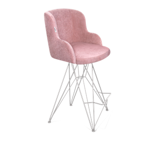 Полубарный стул SHT-ST39 / SHT-S66-1 (пыльная роза/хром лак) в Тюмени