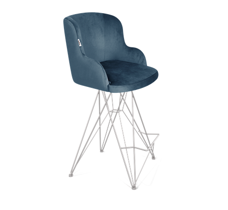 Полубарный стул SHT-ST39 / SHT-S66-1 (тихий океан/хром лак) в Заводоуковске - изображение