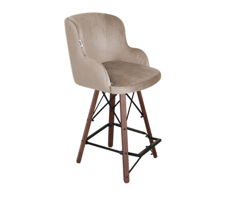 Полубарный стул SHT-ST39 / SHT-S80-1 (латте/темный орех/черный) в Заводоуковске - изображение