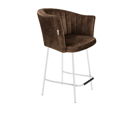 Полубарный стул SHT-ST42-1 / SHT-S29P-1 (кофейный трюфель/белый муар) в Тюмени - изображение