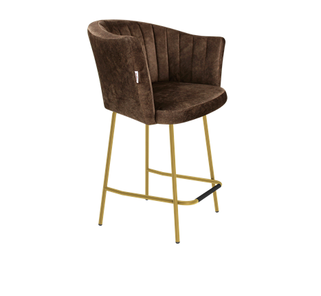 Полубарный стул SHT-ST42-1 / SHT-S29P-1 (кофейный трюфель/золото) в Заводоуковске - изображение