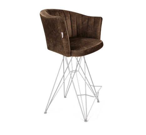 Полубарный стул SHT-ST42-1 / SHT-S66-1 (кофейный трюфель/хром лак) в Тюмени - изображение