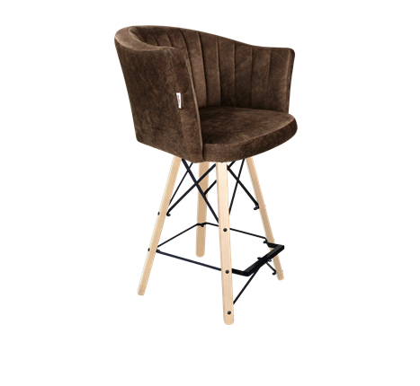 Полубарный стул SHT-ST42-1 / SHT-S80-1 (кофейный трюфель/прозрачный лак/черный) в Заводоуковске - изображение