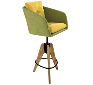 Полубарный стул SHT-ST43-2 / SHT-S92 (фисташковый десерт/браш.коричневый/черный муар) в Заводоуковске