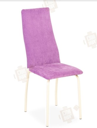 Кухонный стул Волна, каркас металл бежевый, инфинити фиолетовый в Заводоуковске - изображение