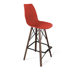 Барный стул SHT-ST29/S80 (красный ral 3020/темный орех/черный) в Тюмени