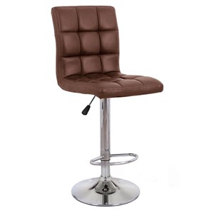 Барный стул Крюгер с мягкой спинкой  WX-2516 экокожа коричневый в Тюмени