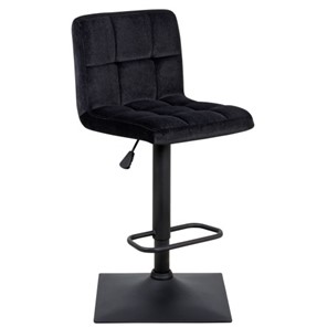 Барный стул Курт с мягкой спинкой WX-2320 велюр черный в Тюмени