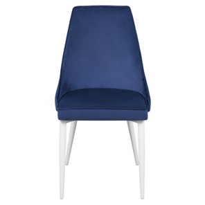 Мягкий дизайнерский стул Лорд СРП-071 Эмаль белая Веллюто темно-синий в Тюмени