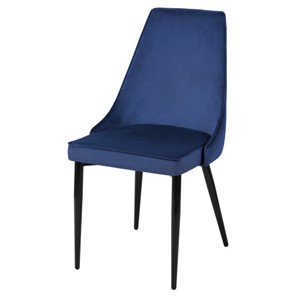Дизайнерский стул Лорд СРП-071 Эмаль черная Веллюто темно-синий в Тюмени - предосмотр