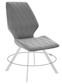 Обеденный стул 243 поворотный, микровелюр B22 grey, ножки белые в Тюмени