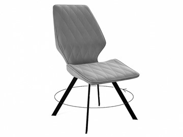 Обеденный стул 243 поворотный, микровелюр B22 grey, ножки черные в Тюмени