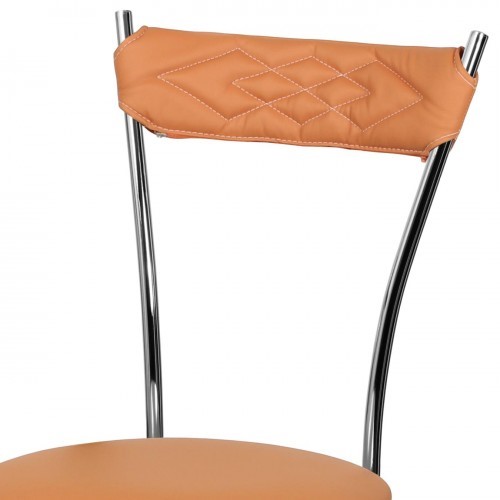 Кухонный стул Хлоя Софт СРП-087С Люкс хром  Экотекс оранжевый в Тюмени - изображение 1