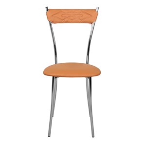 Кухонный стул Хлоя Софт СРП-087С Люкс хром  Экотекс оранжевый в Тюмени - предосмотр 2