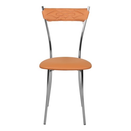 Кухонный стул Хлоя Софт СРП-087С Люкс хром  Экотекс оранжевый в Тюмени - изображение 2
