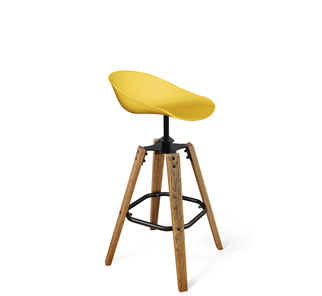 Барный стул SHT-ST19/S93 (желтый/брашированный коричневый/черный муар) в Тюмени - предосмотр