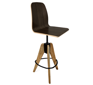 Барный стул SHT-ST10-1/S92 (венге/брашированный коричневый/черный муар) в Тюмени - предосмотр