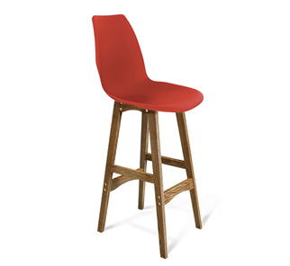 Барный стул SHT-ST29/S65 (красный ral 3020/дуб брашированный коричневый) в Тюмени