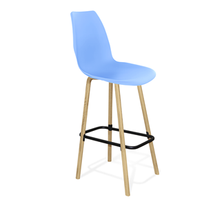 Барный стул SHT-ST29/S94 (голубой pan 278/прозрачный лак/черный муар) в Заводоуковске - предосмотр
