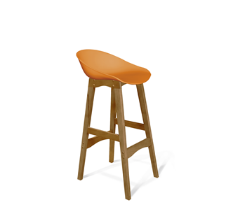 Барный стул SHT-ST19/S65 (оранжевый/светлый орех) в Тюмени - предосмотр