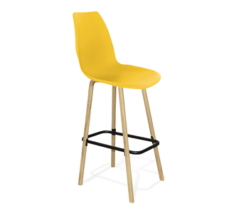 Барный стул SHT-ST29/S94 (желтый ral 1021/прозрачный лак/черный муар) в Тюмени