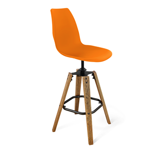 Барный стул SHT-ST29/S93 (оранжевый ral2003/брашированный коричневый/черный муар) в Тюмени