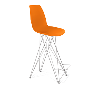 Барный стул SHT-ST29/S66 (оранжевый ral2003/хром лак) в Тюмени - предосмотр