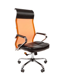 Кресло компьютерное CHAIRMAN 700 сетка, цвет оранжевый в Тюмени