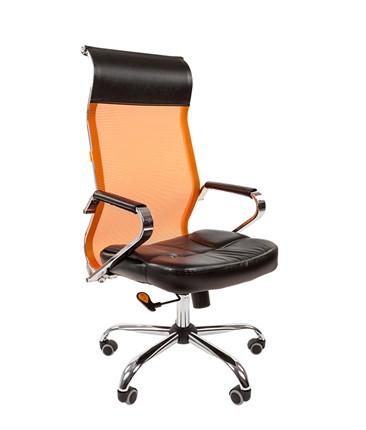 Кресло компьютерное CHAIRMAN 700 сетка, цвет оранжевый в Тюмени - изображение