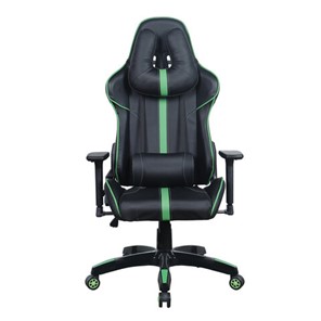 Компьютерное кресло Brabix GT Carbon GM-120 (две подушки, экокожа, черное/зеленое) 531929 в Тюмени