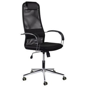 Офисное кресло Brabix Premium Pilot EX-610 CH (хром, ткань-сетка, черное) в Тюмени