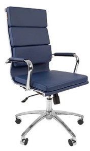 Офисное кресло CHAIRMAN 750 экокожа синяя в Тюмени
